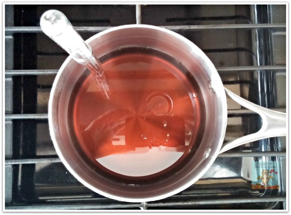 Pot of Canadian Maple Taffy on the stove