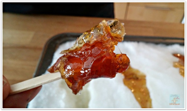 Canadian Maple Taffy on a stick