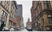 Street in downtown Montreal Quebec