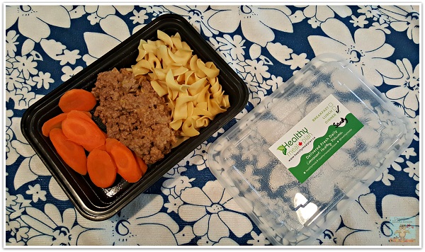 Healthy Meal Plan Hamburger Carrots Noodles