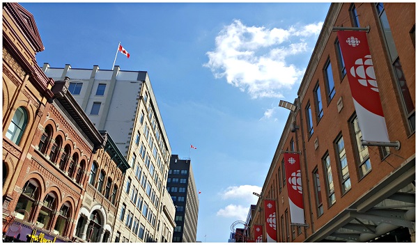 Look up to Sparks Street Ottawa Canada