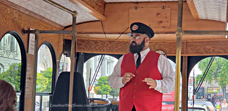 Kingston Trolley Tour Driver in Historic Downtown Kingston