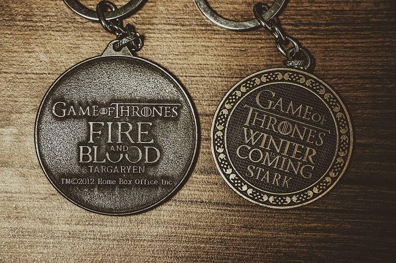 medals from the show Game Of Thrones