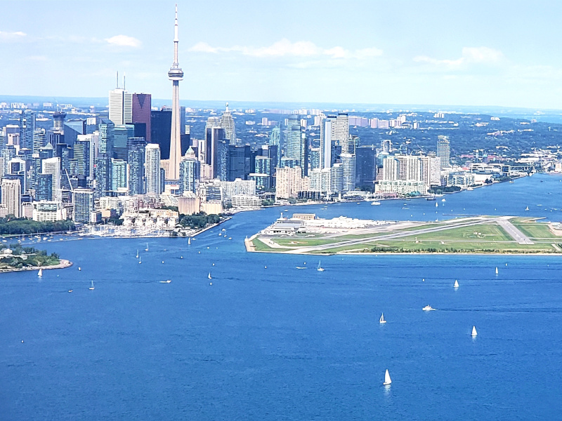 Toronto Skyline Taken From Porter Airlines Flight Canada's Downtown