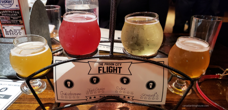 Tour Cayuga County Prison City Brewery Flight of beer