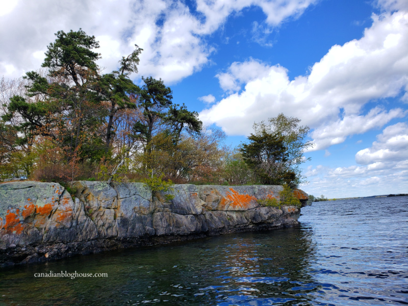 Parks Canada Thousand Islands National Park granite cliff shoreline