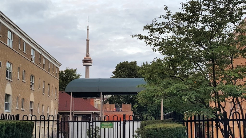 Toronto Neighbourhood with CN Tower in background
